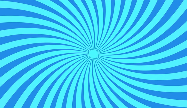 Banner de portada de vector de fondo ancho radial Sunburst azul