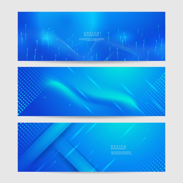 Banner de presentación de negocios con forma geométrica azul Banner vectorial largo abstracto de fondo mínimo con espacio de copia para el texto