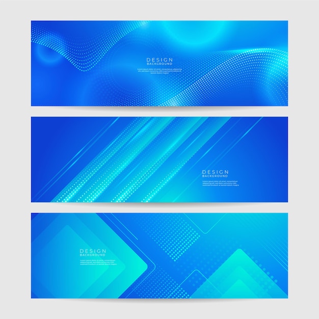 Banner de presentación de negocios con forma geométrica azul Banner vectorial largo abstracto de fondo mínimo con espacio de copia para el texto