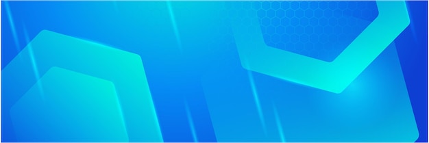 Banner de presentación de negocios con forma geométrica azul Banner vectorial largo abstracto de fondo mínimo con espacio de copia para el texto
