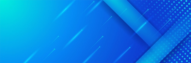 Banner de presentación de negocios con forma geométrica azul banner vectorial largo abstracto de fondo mínimo con espacio de copia para el texto