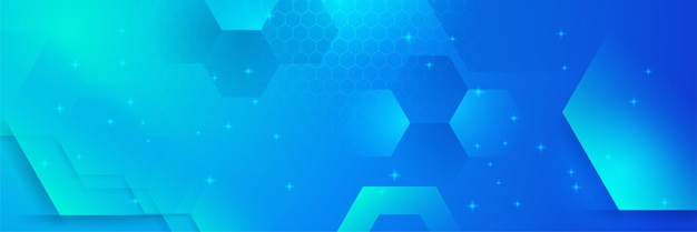Banner de presentación de negocios con forma geométrica azul Banner vectorial largo abstracto de fondo mínimo con espacio de copia para el texto