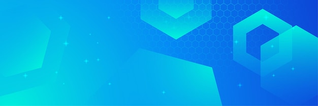 Banner de presentación de negocios con forma geométrica azul Banner vectorial largo abstracto de fondo mínimo con espacio de copia para el texto