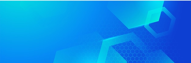 Banner de presentación de negocios con forma geométrica azul Banner vectorial largo abstracto de fondo mínimo con espacio de copia para el texto
