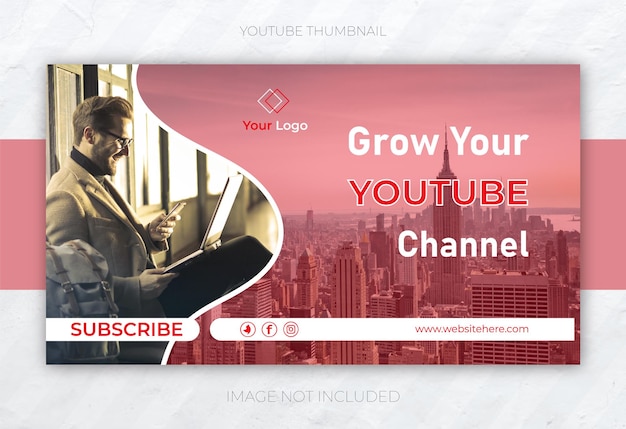 Vector banner profesional de youtube para canales personales o comerciales