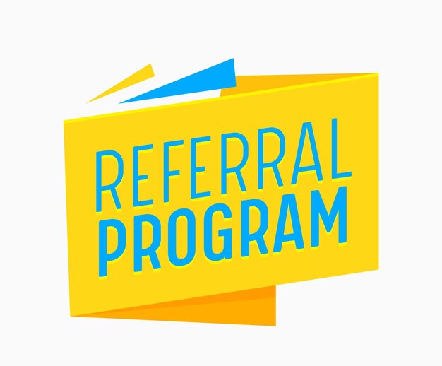 Banner del programa de recomendación para empresas o campañas publicitarias en redes sociales. Recomiende a un amigo Promoción publicitaria de marketing