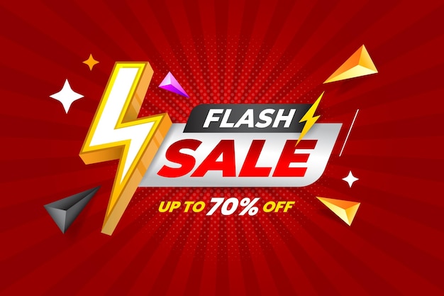 Banner de promoción de descuentos en ventas instantáneas