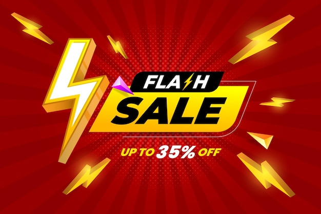 Banner de promoción de descuentos en ventas instantáneas