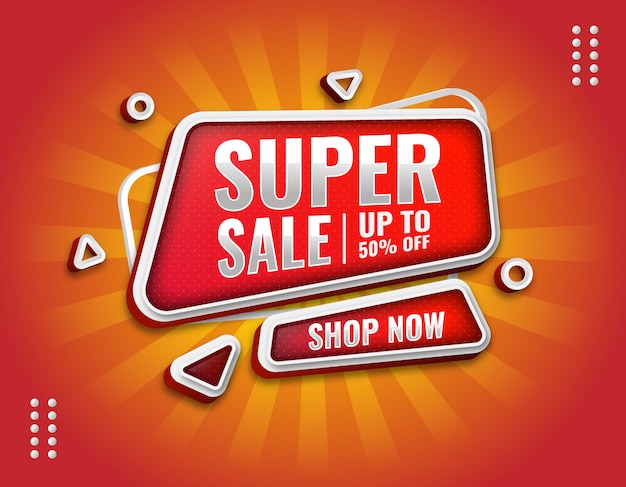 Banner de promoción elegante 3D