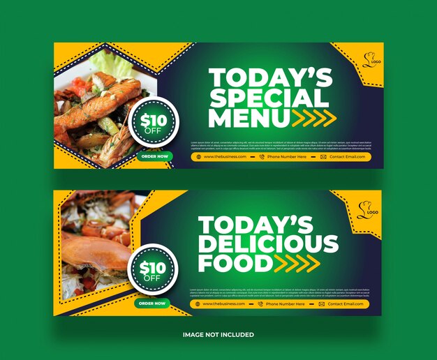 banner de promoción de publicación de redes sociales de restaurante creativo delicioso