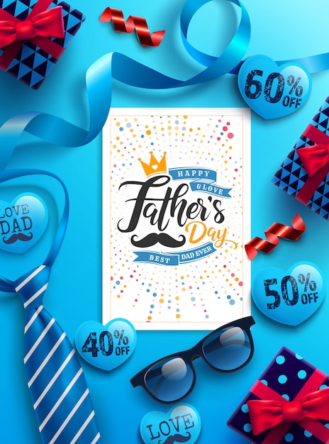 Vector banner de promoción de venta del día del padre