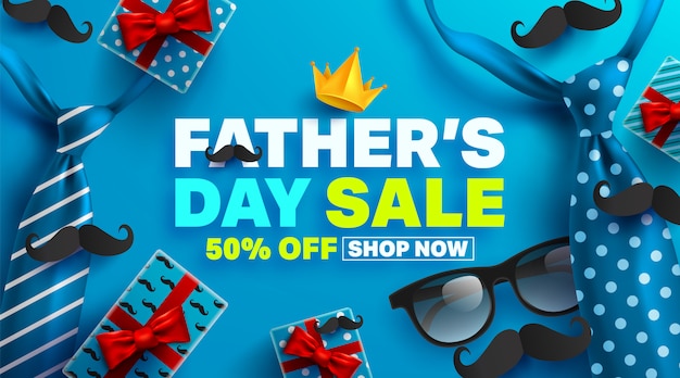 Banner de promoción de venta del día del padre