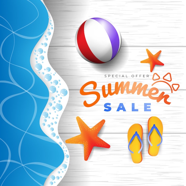 Vector banner de promoción de venta de verano