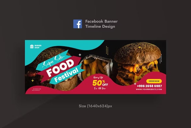 Banner promocional de ventas de alimentos en las redes sociales