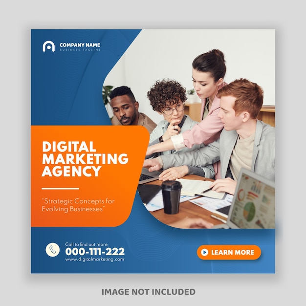 Banner de publicación de instagram de marketing de negocios digitales