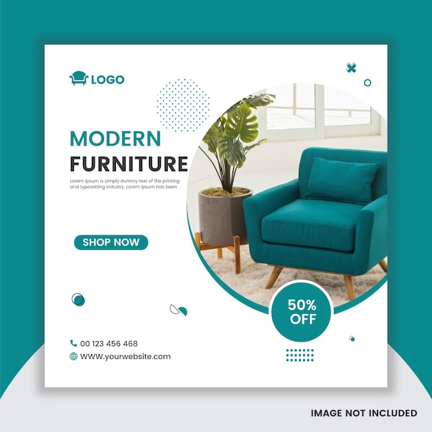 Banner de publicación de instagram de venta de muebles de redes sociales