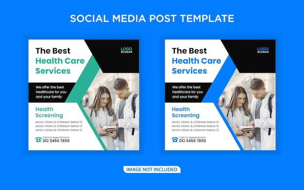 Banner y publicación de redes sociales de atención médica