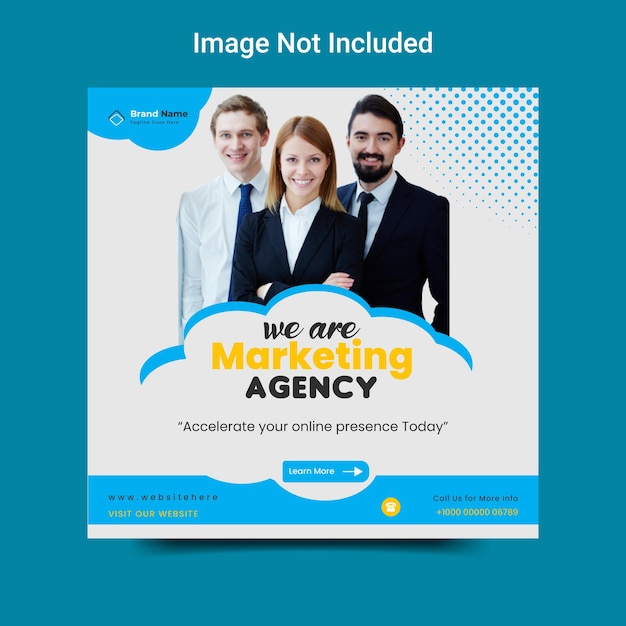 Banner de publicación de redes sociales de instagram corporativo de agencia de marketing digital