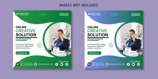 Banner de publicación de redes sociales de instagram de negocios corporativos en línea de agencia de marketing digital