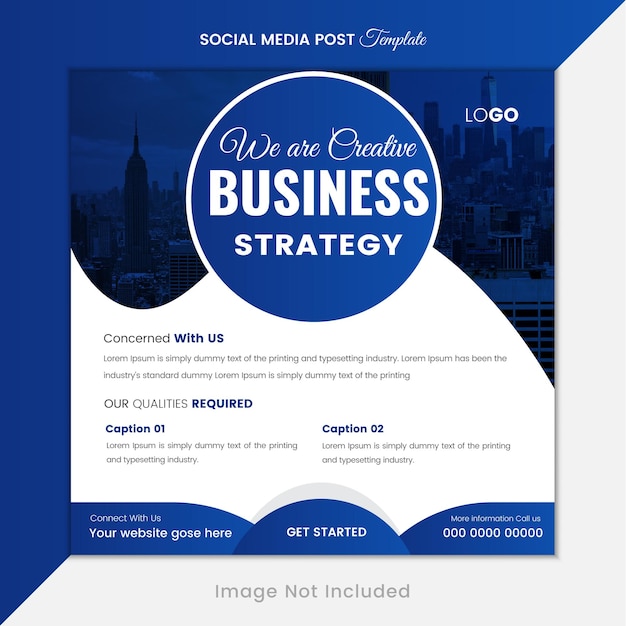 Vector banner de publicación de redes sociales de marketing empresarial o folleto cuadrado