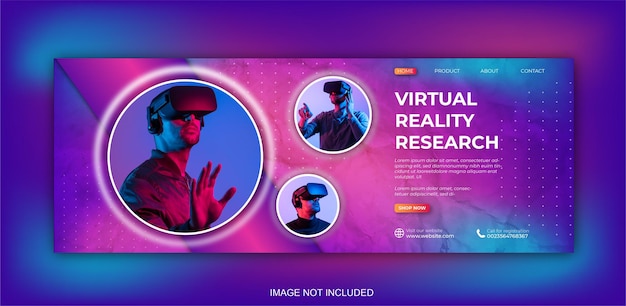 Banner de publicación en redes sociales de realidad virtual