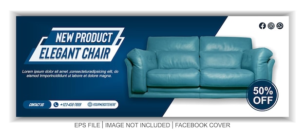 Vector banner de publicación de redes sociales de venta de muebles