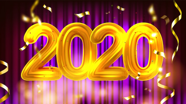 Banner de publicidad de fiesta de año nuevo 2020