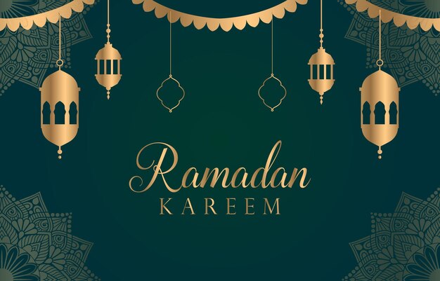 banner de ramadan kareem 2024 con diseño de fondo verde 03