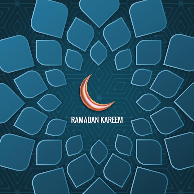 Banner de ramadán kareem en el fondo abstracto