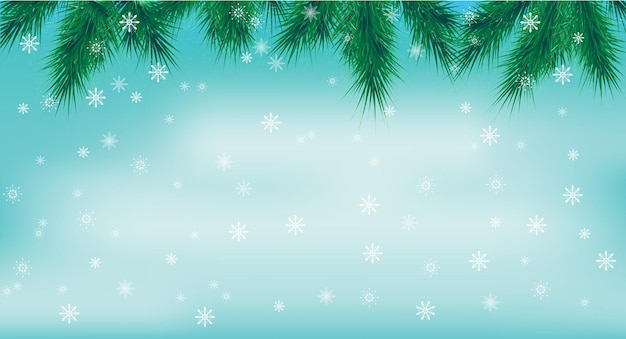 Banner con ramas de árboles de Navidad de vector y espacio para texto