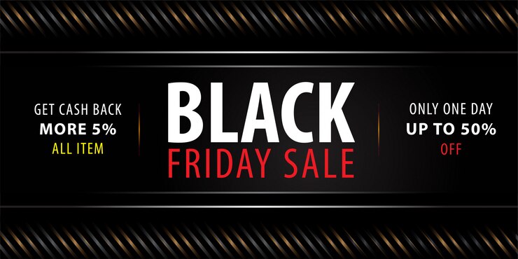 Vector banner de rebajas del black friday