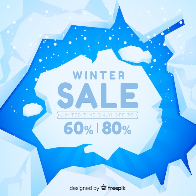 Banner de rebajas de invierno
