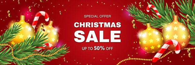 Banner de rebajas de navidad