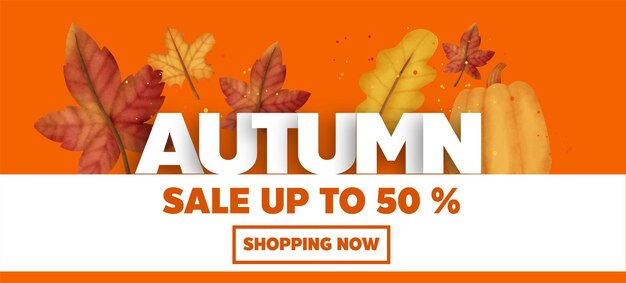 Banner de rebajas de otoño