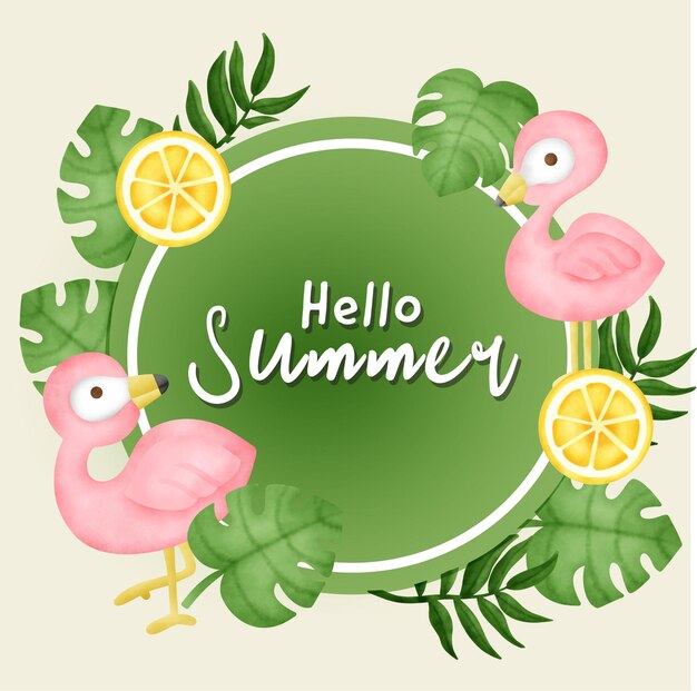Banner de rebajas de verano tropical