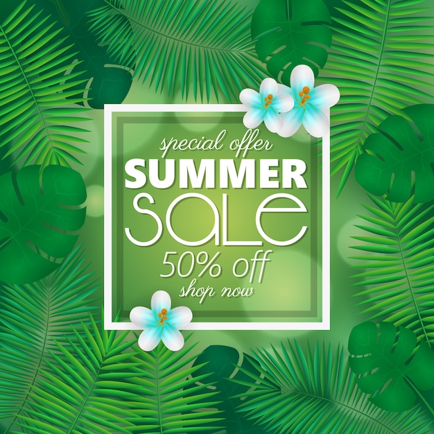 Banner de rebajas de verano