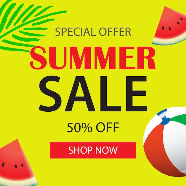 Banner de rebajas de verano