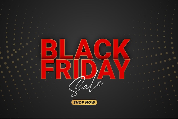 Banner de rebajas de viernes rojo y negro