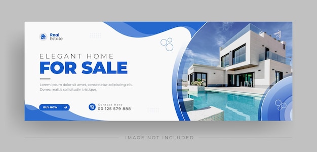 Banner de redes sociales Diseño de plantilla de portada de Facebook para agencia inmobiliaria