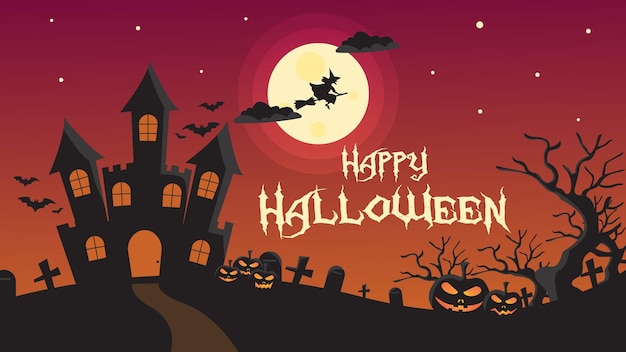 Banner de redes sociales de feliz halloween