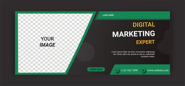 Banner de redes sociales de marketing de negocios digitales