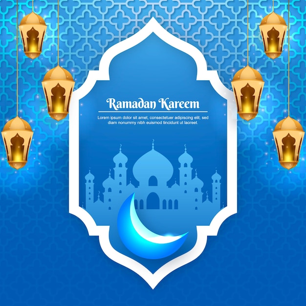 Banner de redes sociales religiosas del festival islámico tradicional de Ramadán Kareem