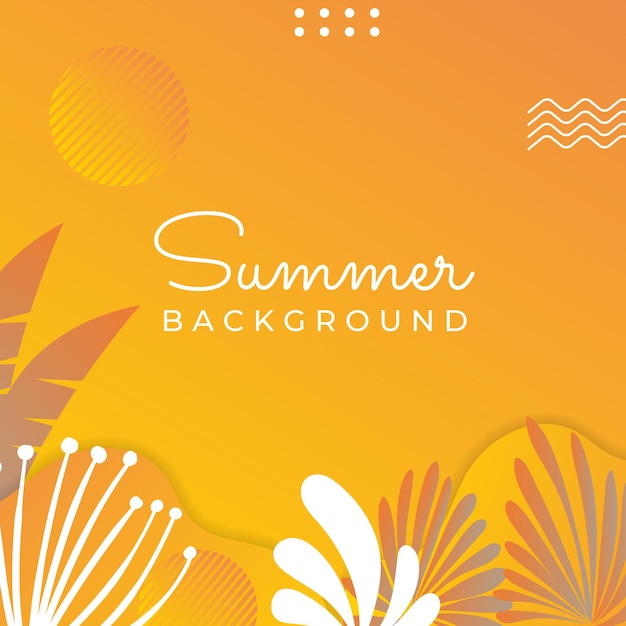 Vector banner de redes sociales de verano con flores y hojas de verano tropical. plantilla de publicación de instagram con tema de verano