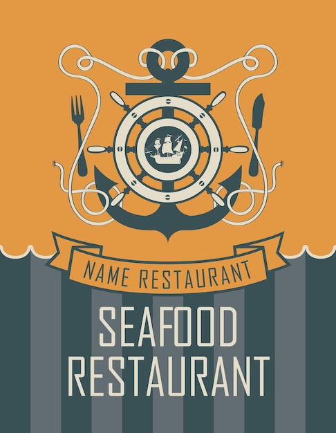 Vector banner para restaurante de mariscos