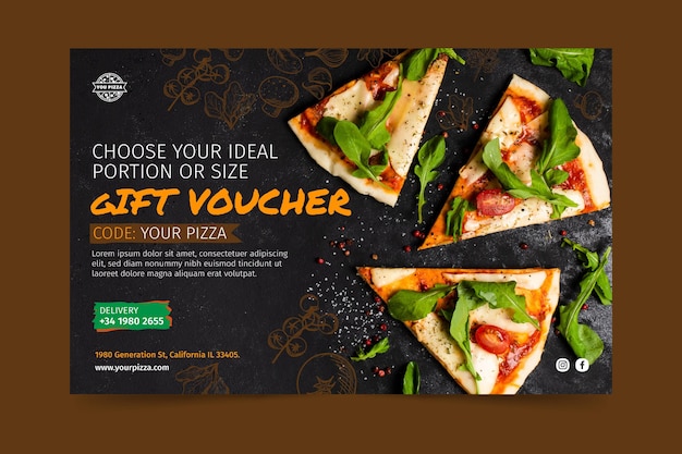 Banner de restaurante de pizza