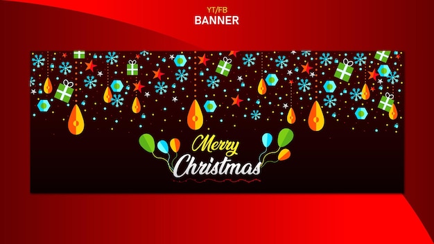 Banner rojo especial de navidad para fb o yt