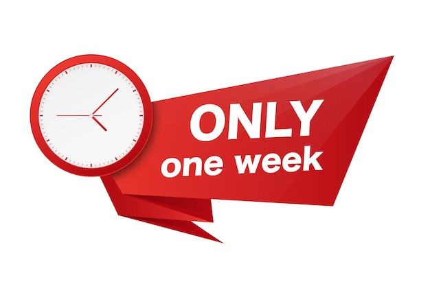 Banner rojo de negocios solo una semana.
