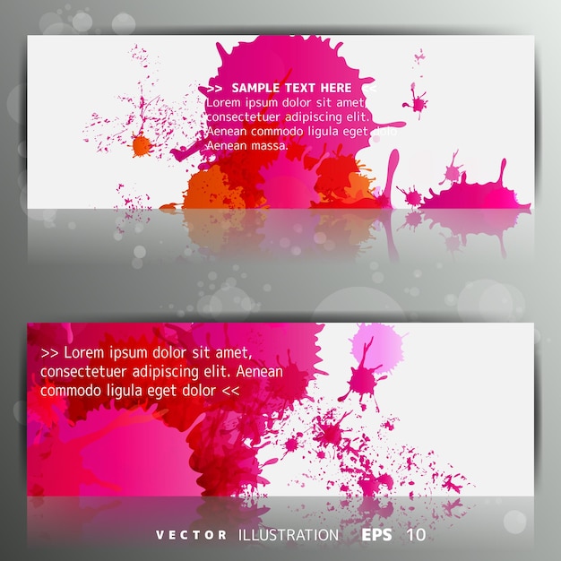 Banner con salpicaduras sobre fondo abstracto