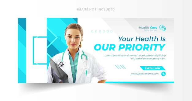 Banner de salud médica y plantilla de diseño de portada de facebook
