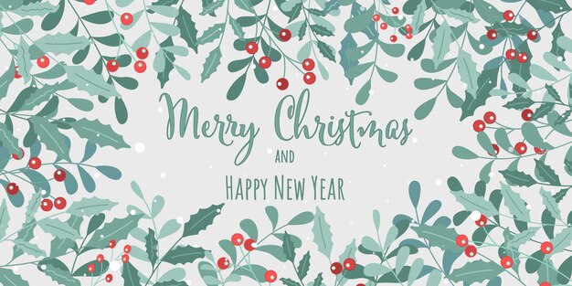 Banner de saludo de copo de nieve de invierno con fondo blanco Tarjeta de diseño de invitación de feliz Navidad